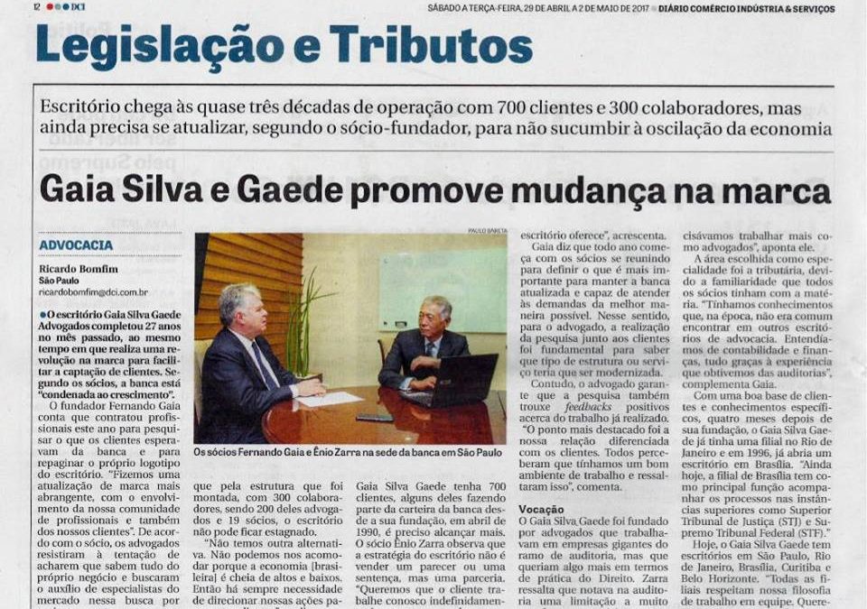 DCI – Gaia Silva Gaede Advogados  mudanças na marca e as expectativas para o futuro