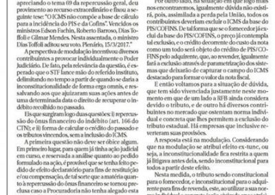 Correio Braziliense – Exclusão do ICMS da base do PIS/Cofins