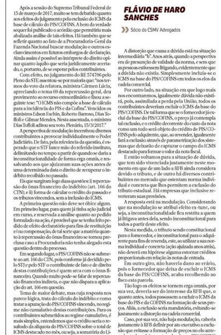 Correio Braziliense – Exclusão do ICMS da base do PIS/Cofins