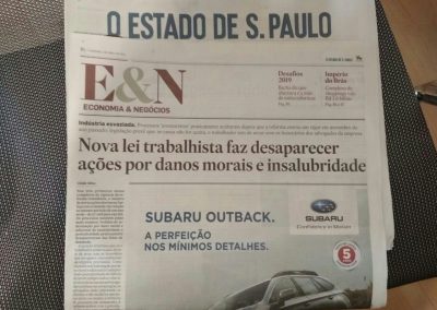 Estadão  – Nova lei trabalhista faz desaparecer ações por danos morais e insalubridade