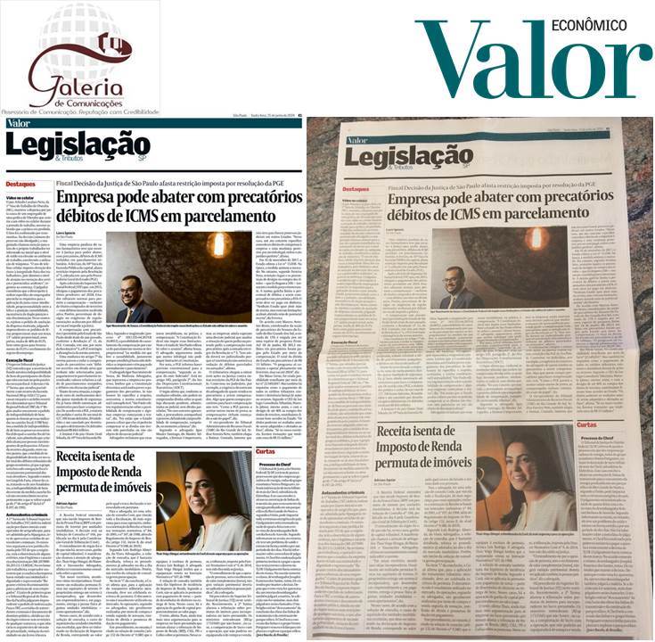 Valor Econômico – Receita isenta de Imposto de Renda permuta de imóveis