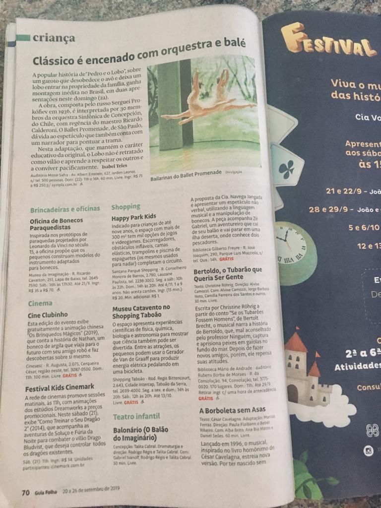 Guia Folha de São Paulo – Clássico é encenado com orquestra e balé