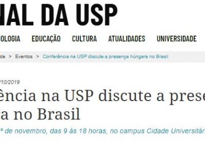 Jornal da USP – Conferência na USP discute a presença húngara no Brasil