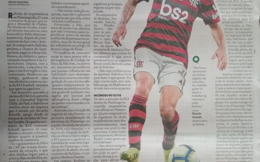 O GLOBO – No Flamengo, atuação de Rafinha como jogador e empresário levanta debate: há conflito de interesses?