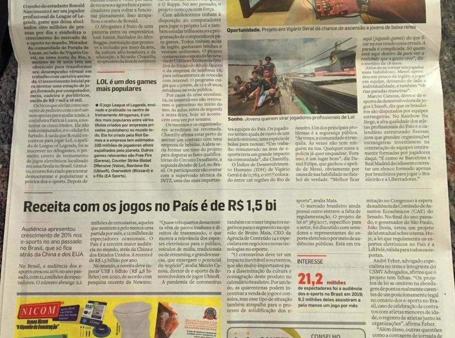 Estadão – Centro de treinamento de e-sports em favela do Rio procura apoio para se manter