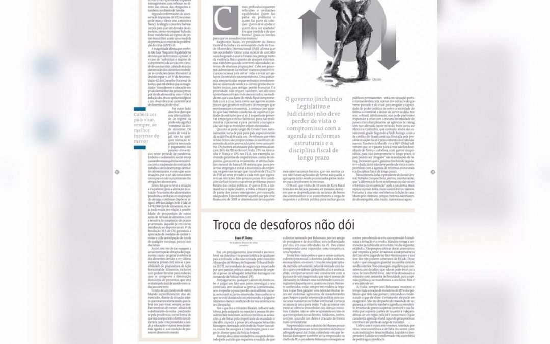 Jornal Estado de Minas – Os impactos na pensão alimentícia