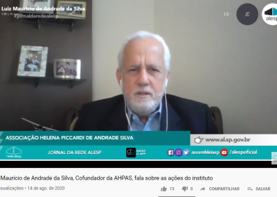 Jornal da Rede Alesp – Luiz Maurício de Andrade da Silva, Cofundador da AHPAS, fala sobre as ações do instituto!