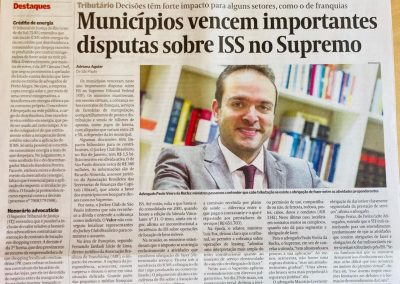 Valor Econômico – Municípios vencem importantes disputas sobre ISS no Supremo