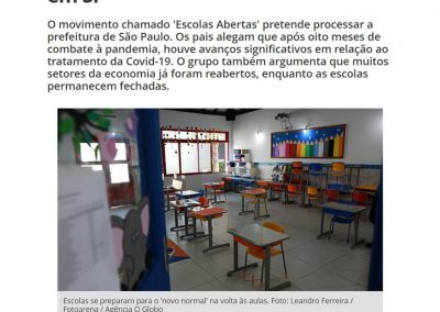 CBN – Pais e mães vão entrar na justiça para exigir volta às aulas presenciais em SP