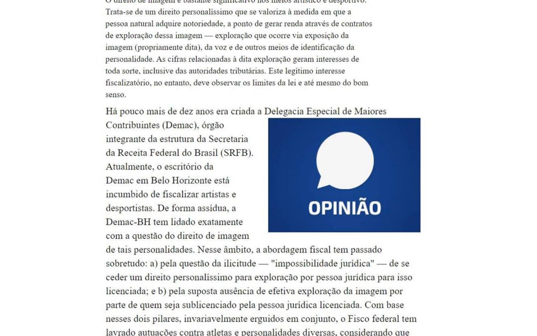 Conjur – O direito à disponibilidade do uso da imagem de atletas e artistas