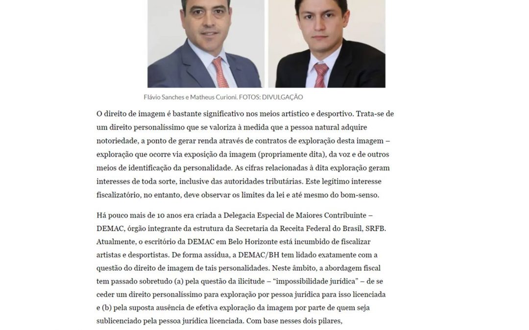 Estadão – Direito à disponibilidade do uso da imagem de atletas e artistas