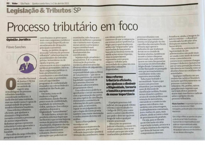 Valor Econômico – Processo tributário em foco
