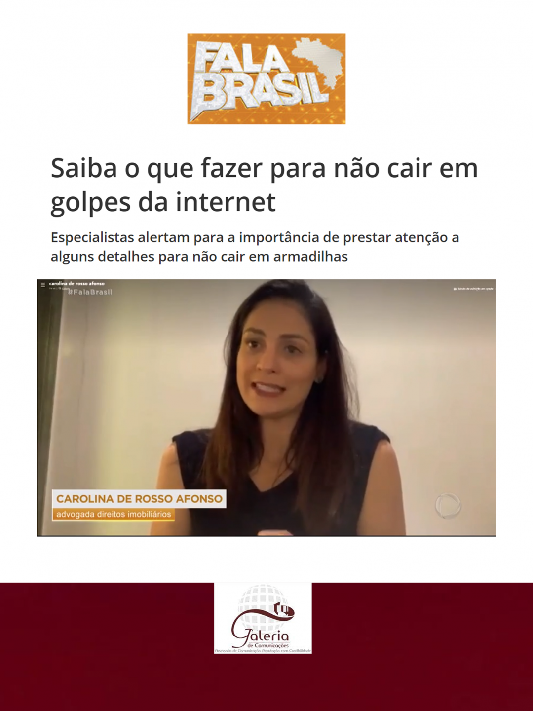 Fala Brasil – Saiba o que fazer para não cair em golpes da internet
