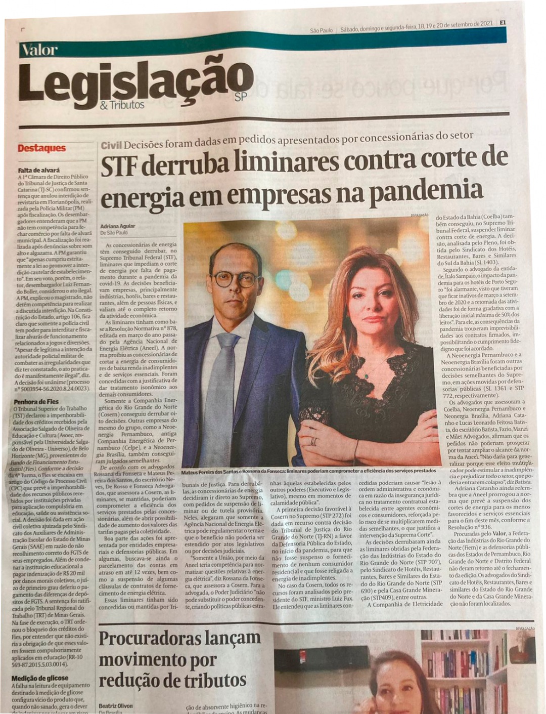 Valor Econômico – STF derruba liminares contra corte de energia em empresas na pandemia