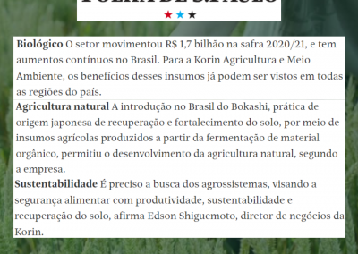 Vaivém das Commodities – Korin Agricultura e Meio Ambiente