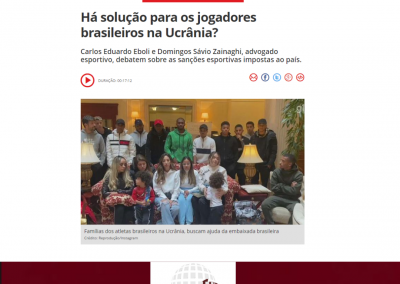 Rádio CBN – Há solução para os jogadores brasileiros na Ucrânia?